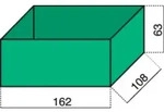 H&uuml;nersdorff Sortimentskoffer-Einsatz (L x B x H) 162 x 108 x 63 mm Anzahl F&auml;cher: 1
