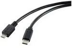 Renkforce USB-Kabel USB 2.0 USB-C&reg; Stecker, USB-Micro-B Stecker 1.80 m Schwarz