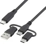 Renkforce USB-Ladekabel USB 2.0 USB-C&reg; 0.50m Schwarz RF-6615906