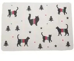 Haustierdecke "xmas Silhouetten Katzen" rohwei&szlig;