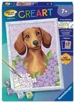 CreArt, Malen nach Zahlen Kinder - Dackel Lilac