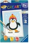 CreArt, Malen nach Zahlen Kinder - Pinguin im Schnee