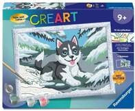 CreArt, Malen nach Zahlen Kinder - Frecher Husky