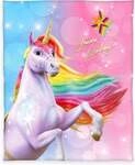 Herding 7528601035 - Unicorn Academy, Fleecedecke, 130 x 160 cm