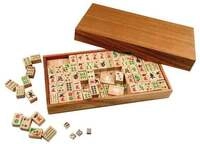 Mah Jongg, aus Holz, mit arabischen Zahlen