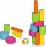 Goki 56762 - Balancierspiel Turm, 27-teilig, Holz, Stapelspiel