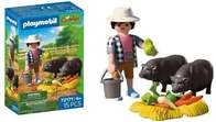 Landwirt mit H&auml;ngebauchschwein