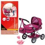 Idena Puppenwagen Smarty mit Tasche und Korb 58x37,5x57cm