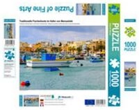 CALVENDO Puzzle Traditionelle Fischerboote im Hafen von Marsaxlokk 1000 Teile