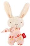 Sigikid 31276 - Greifling Hase mit Rassel, 15 cm, wei&szlig;/rosa/gebl&uuml;mt, Farmhouse