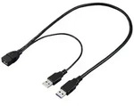 Renkforce USB-Kabel USB 3.0 USB-A Stecker, USB-A Buchse 0.50m Schwarz RF-5719752
