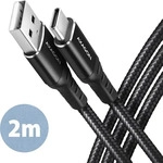 AXAGON USB-C&reg; Kabel USB 2.0 USB-A Stecker, USB-C&reg; Stecker 2m Schwarz BUCM-AM20AB