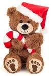 Teddy Hermann 94703 - Weihnachtsteddy mit Zuckerstange, Pl&uuml;sch, 30 cm