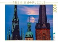CALVENDO Puzzle Vollmond &uuml;ber den T&uuml;rmen der Stadt 1000 Teile Lege-Gr&ouml;&szlig;e 64...