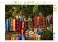 CALVENDO Puzzle Kunsthandwerk und Stoffe - Bunter Markt im Senegal 2000 Teile