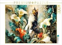 CALVENDO Puzzle Samtpfote auf Samtbl&uuml;ten 2000 Teile Lege-Gr&ouml;&szlig;e 90 &times; 67 cm