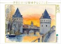 CALVENDO Puzzle Broelt&uuml;rme in Kortrijk 1000 Teile Lege-Gr&ouml;&szlig;e 64x48cm...