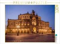 CALVENDO Puzzle Dresden - Semperoper bei Nacht 1000 Teile Lege-Gr&ouml;&szlig;e 64x48cm