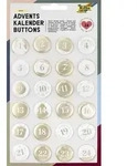 Folia Adventskalender Buttons PERLMUTT 24er Set