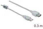 Delock USB-Kabel USB 2.0 USB-A Stecker, USB-A Buchse 0.30 m Transparent doppelt