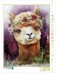 CALVENDO Puzzle Alpaka mit Blumenkr&auml;nzchen 1000 Teile Lege-Gr&ouml;&szlig;e 64x48cm