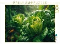 CALVENDO Puzzle Frischer Kopfsalat im Garten w&auml;chst im satten Gr&uuml;n 1000 Teile