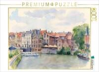 CALVENDO Puzzle Graslei in Gent 1000 Teile Lege-Gr&ouml;&szlig;e 64x48cm Foto-Puzzle f&uuml;r