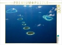 CALVENDO Puzzle Malediven-Atolle im Indischen Ozean - Inselwelt von oben 1000 Teile