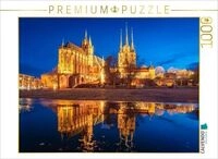 CALVENDO Puzzle Erfurt am Abend 1000 Teile Lege-Gr&ouml;&szlig;e 64x48cm Foto-Puzzle f&uuml;r
