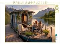 CALVENDO Puzzle Gem&uuml;tlicher Weinabend auf einem Hausboot 1000 Teile Lege-Gr&ouml;&szlig;e