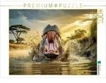 CALVENDO Puzzle Ein Motiv aus dem Kalender Nilpferde in Action 1000 Teile