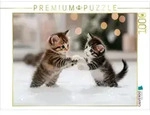 CALVENDO Puzzle K&auml;tzchen im Winterzauber 1000 Teile Lege-Gr&ouml;&szlig;e 64x48cm Foto-Puzzle