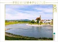CALVENDO Puzzle Laufen mit Salzachschleife und Kirche Mari&auml; Himmelfahrt 1000 Teile