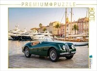 CALVENDO Puzzle Jaguar XK140 Roadster (GB, 1957) vor dem Hafen von Saint-Tropez...