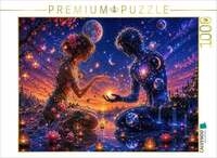 CALVENDO Puzzle Menschen aus Sternen und Bl&uuml;ten 1000 Teile Lege-Gr&ouml;&szlig;e 64x48cm