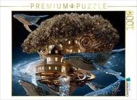 CALVENDO Puzzle Das Baumhaus-Uhrwerk-Wale-Universum 1000 Teile Lege-Gr&ouml;&szlig;e 64x48cm