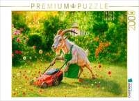 CALVENDO Puzzle Ziegenbock als G&auml;rtner m&auml;ht Rasen und alle Blumen ab 2000...
