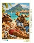 CALVENDO Puzzle Pferd und Elch relaxen auf Bora Bora 1000 Teile Lege-Gr&ouml;&szlig;e 64...