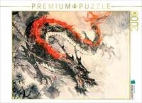 CALVENDO Puzzle Chinesischer Drache in schwarz rot im traditionellen China Ink...