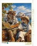 CALVENDO Puzzle Tiger und Leopard unterwegs in Australien 1000 Teile...