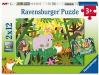 Kinderpuzzle 2x12 Teile - Freundliche Tierfreunde