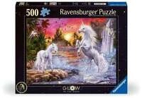 Erwachsenenpuzzle 500 Teile - Einh&ouml;rner am Fluss