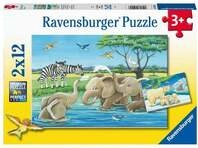 Puzzle Ravensburger Tierkinder aus aller Welt 2 X 12 Teile