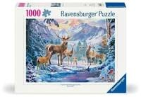 Erwachsenenpuzzle 1000 Teile - Rehe und Hirsche im Winter