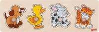 goki SteckpuzzleHund, Ente, Has, Katze