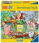 Erwachsenenpuzzle 500 Teile - SpongeBob Schwammkopf - Spieleabend in der Krossen