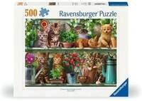 Erwachsenenpuzzle 500 Teile - Katzen im Regal