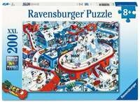 Kinderpuzzle 200 XXL Teile - Trubel im Winterdorf