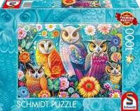 Schmidt 58058 - Eulen und Blumen, Puzzle, 1000 Teile