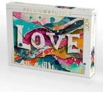 CALVENDO Puzzle Abstrakt bunte Kunst mit Text Love 1000 Teile Lege-Gr&ouml;&szlig;e 64x48cm